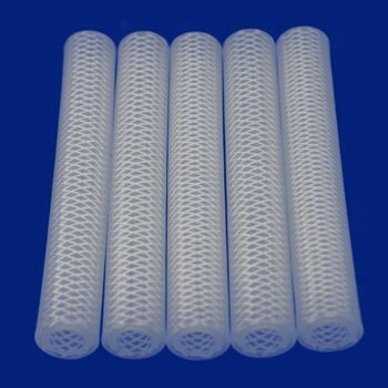 Flexible Reinforced Braided Hose , White Soft Silicone Tubing Chemical Resistance
