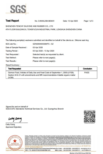 Китай Shenzhen Tenchy Silicone&amp;Rubber Co.,Ltd Сертификаты